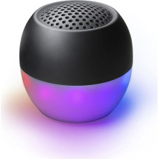 Boompods Soundflare Tide Bluetooth Speaker - IPX6 Waterproof Music Box Made of Ocean Plastic, Selfie Function & Lighting, Outdoor Speaker for Mobile Phone, Travel, 5 Hours Playtime, Black