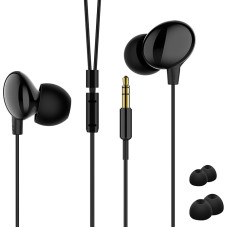 Juodos spalvos ausinės į ausis - 3,5 mm AUX kištukas radijui, 