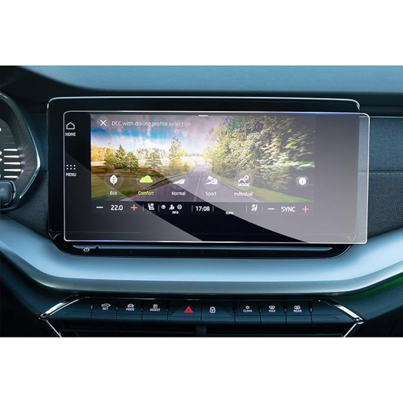 GAFAT Skoda Octavia 4 IV MK4 2020-2023 2024 10 colių Columbus informacijos ir pramogų sistemos apsauginė plėvelė, 10 colių navigacijos stiklo ekrano apsauga, suderinama su Skoda Octavia 4, atspari smūgiams, 9H