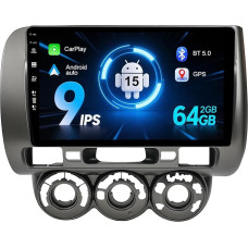 2G + 64G 2 DIN Android 15 automobilinis radijas Honda Fit Jazz 2004-2007 m. Palaiko Wireless Carplay, Android Car, WiFi, BT, GPS, AUX, MirrorLink, WiFi, RDS, FM, USB 9 colių IPS