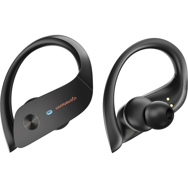HAPPYAUDIO Sportinės ausinės belaidės 5.3 su ENC - 56 valandų IPX6 ausinės su mikrofonu | HiFi Stereo Deep Bass Sound Sportinės ausinės