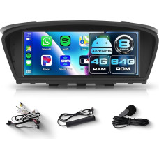 VECHTEL Autoradio 8 Kern 4G+64G Android 15 für BMW 5er E60 2009-2010 (CCC-System), 8.8 Zoll HD Touchscreen mit Carplay Android Auto GPS Wi-Fi DSP Bluetooth