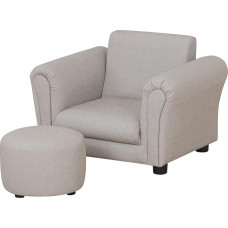 Vaikiška sofa su kojūgaliais PVC odinė vaikiška sofa Paminkštinta mažylio kėdė jaunesniems nei 4 metų vaikams (šviesiai pilka)