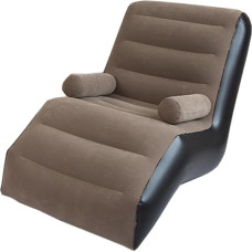 Milageto Inflatable Sofa Folding Lazy Sofa S-shaped Soft Thickened Air Seat for Sleeping in Lunch Break Garden Gaming Home Brown