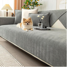 Sofa Cover, Throw Blankets for Sofa, Sofa Protector Non-Slip, Sofa Blankets for Seat, Sofa Cover L Shape 1/2/3/4-Seater Corner Sofa Cover, Couch Throw Dog Cat, Grey, 90 x 180 cm