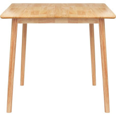 Nicholas Winter Kvadratinis medinis valgomojo stalas - 90 cm x 90 cm - Natūralus - 1 x 4 sėdimos vietos Mažas kaimiškas virtuvės valgomasis iš medžio masyvo, kaučiukmedžio, vakarienei skirti Bistro baldai su 4 kojomis