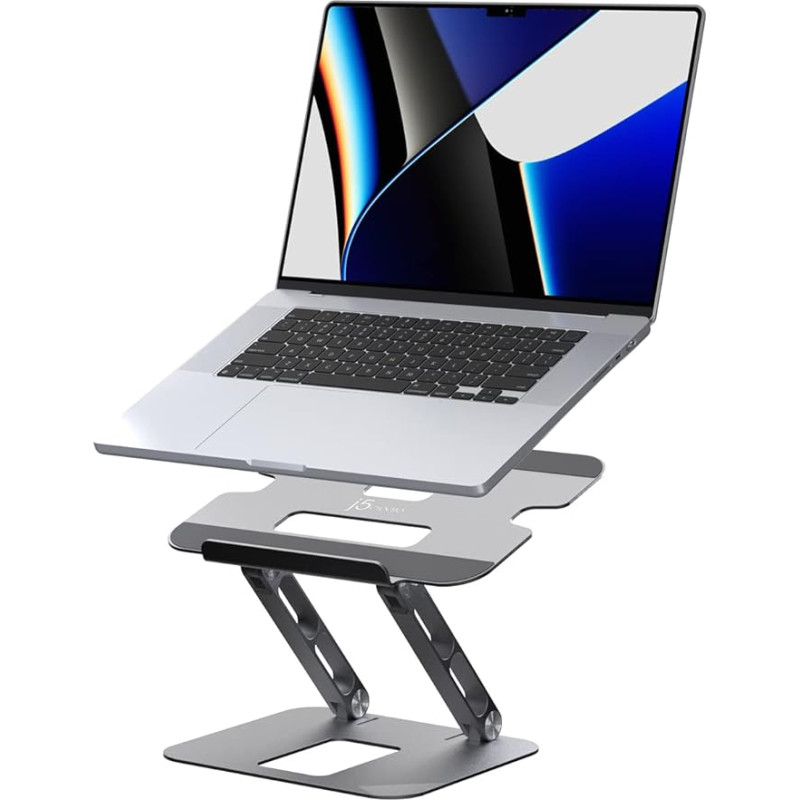 j5create Daugiakampis aliumininis nešiojamojo kompiuterio stovas, ergonomiškas nešiojamojo kompiuterio stovas, tinka 