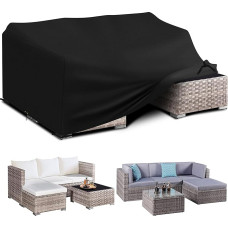 Sodo baldų dangtelis PU dengtas sodo stalo kėdės dangtelis Neperšlampamas vėjo atsparus UV apsaugai 600D Oxford audinys Patio stalo dangtelis stačiakampis 270x180x90cm