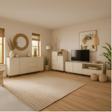 Lomadox Wohnzimmer Möbel Set in Kaschmir modern mit Sideboard, Highboard & Lowboard, 3-teilig, Wohnwand, Anbauwand, Fernsehwand, Fernsehschrank, Kommode, Anrichte, Wohnzimmer-Set