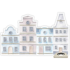 Farbklecks-Collection Muzikinių dėžučių lentyna Townhouse Grey Blue Sieninė lentyna iki 60 klausymosi figūrų Matmenys 76 x 47 x 6 cm su specialiu laikymo skyriumi Suderinama su 