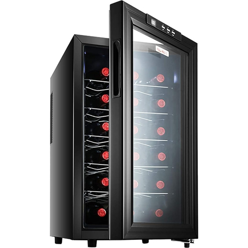 Weinkühlschrank, Kompressor-Rotweinkühlschrank für 18 Flaschen, freistehender Weinkeller, kalter Wind ohne Frost, geräuscharm, für die Hausbar