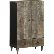 vidaXL Highboard 60 x 33 x 110 cm Mangmedžio masyvo sandėliavimo spintelė Sideboard spintelė Prieškambario spintelė Bufetas Virtuvės spintelė Svetainės spintelė