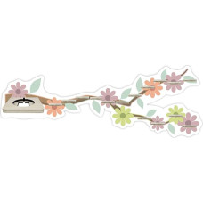 Farbklecks-Collection Music Box Shelf Flower Branch Wall Shelf for up to 20 Hearing Figures Dimensions 28 x 78 cm with Special Storage Compartment Compatible with Toniebox Handmade in Germany