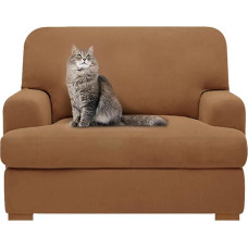 molasofa T-Kissen-Sofabezüge, Stretch-Couchbezüge für T-Kissen, weiche Sofa-Schonbezüge, Möbelbezüge (übergroßer Sessel, braun)