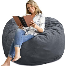 Bean Bag kėdė 48 colių atminties putų užpildytas nuimamas aksomo dangtelis milžiniškas Bean Bag suaugusiems paaugliams apvali sofa kėdė gyvenamasis kambarys miegamasis ir žaidimų kambarys