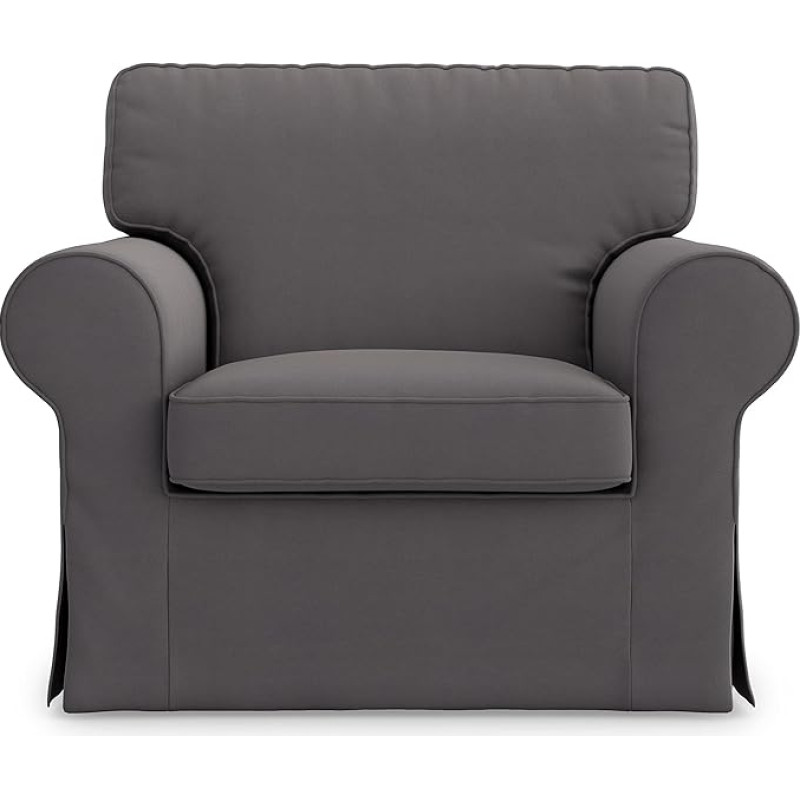 IKEA Ektorp fotelio užvalkalas, fotelio užvalkalas, fotelio užvalkalas, fotelio užvalkalas Ektorp, fotelio užvalkalas Ektorp, užvalkalas Ektorp, užvalkalas Ektorp, 104 cm x 88 cm x 88 cm (medvilninis, tamsiai pilkas)