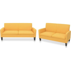 LAPOOH 278214 2 dalių sofos komplektas Audinys Geltonas Sofos ir sofos, Sofa, Sofa, Svetainė, Sofa paauglio kambariui, Poilsio sofa, Miegamojo sofa, Miegamojo sofa, Minkšta sofa