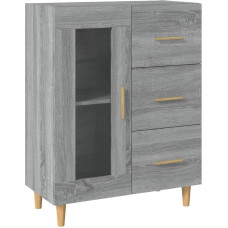 vidaXL Sonoma šoninė komoda Šoninė spintelė Daugiafunkcinė spintelė Svetainės prieškambario spinta Pilka Sonoma 69,5 x 34 x 90 cm Medienos medžiaga