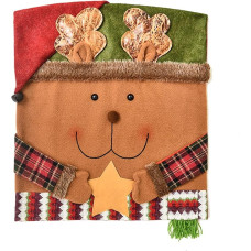 TITA-DONG 3 pakuotės Kalėdų kėdžių nugarėlės dangteliai Santa Sniego senis elnias Kėdžių apsauga Slipcovers su pledų raštais Kėdžių dangtelis virtuvės viešbučio atostogų vakarėlio apdaila