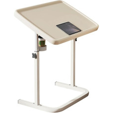 Verstellbarer faltbarer Nachttisch mit Getränkehalter, tragbarer Snack- und Laptop-Schreibtisch für Sofa, Couch und Bett, vielseitiges Ablagefach für Fernsehen und Essen zu Hause