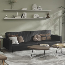 ZEYUAN 375951 Sofa lova 2-vietė juoda dirbtinės odos sofa, sofos ir kušetės, poilsio sofa, svetainės sofa