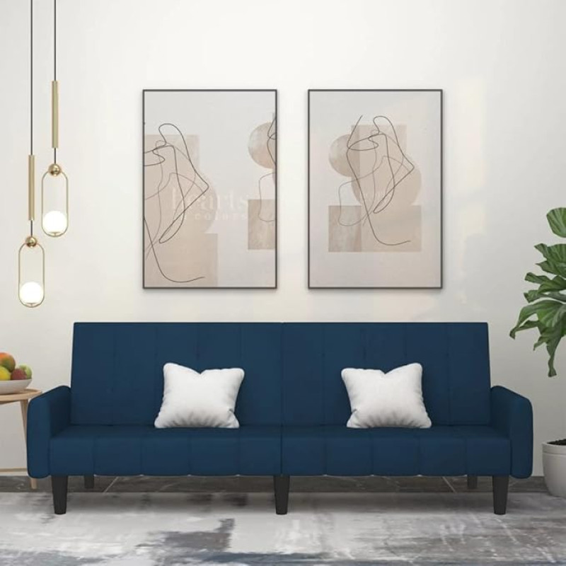 ZEYUAN 375773 2 vietų sofa-lova, mėlynas aksomas, poilsio sofa, sofos ir kušetės, poilsio sofa, svetainės sofa, 375773