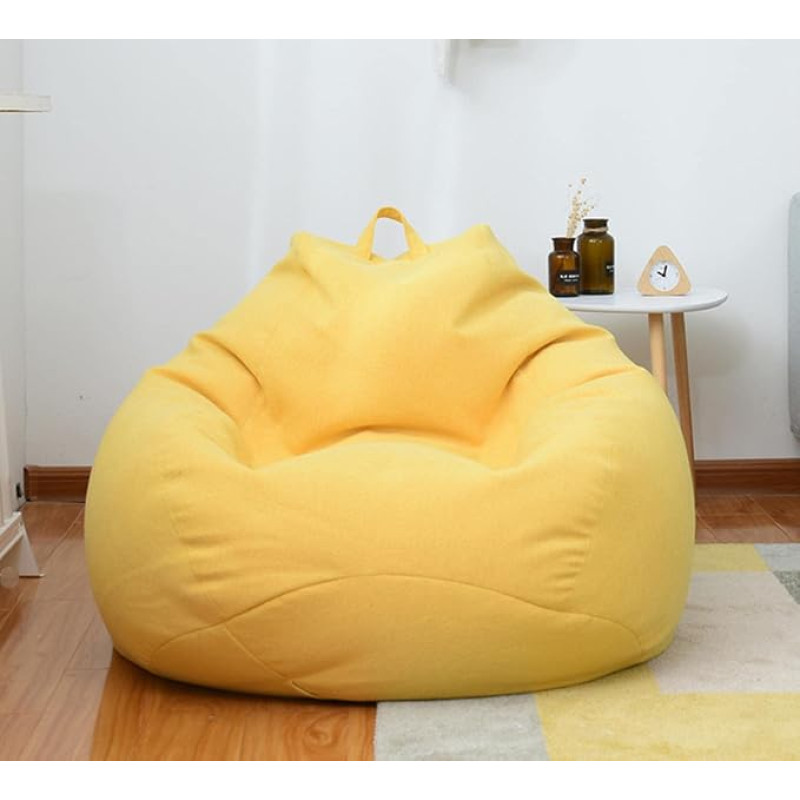 S/M/L Tingus sofos dangtelis Kėdės be užpildo Lininis audinys Lounger Seat Bean Bag Pouf Couch Tatami Gyvenamasis kambarys baldų dangtelis