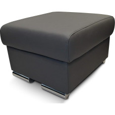 Tamsiai pilka tikros odos taburetė sulankstoma su laikymo vieta taburetė Karvės odos sėdynės kubas 60 x 55 cm kojų taburetė Minkšta taburetė Tikra oda Puff Leather Toledo Anthracite