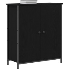 vidaXL Sideboard Black Oak Effect 70 x 30 x 80 cm Wood Composite Modern Rectangular Sideboard, Dining Room Storage Space, Minimalist Cabinet, Functional Furniture, Contemporary Design