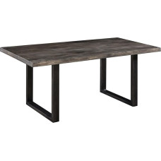 MASSIVMOEBEL24.DE Geležinkelio valgomojo stalas iš medžio masyvo Nr. 108, pagamintas iš mango medienos - pilkos spalvos, lakuotas | + metalinės kojos, 160 x 90 cm, medžio masyvo stalas, tikro medžio stalas, valgomojo stalas