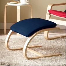 Kėdė iš medžio masyvo C Kojinė su nuimamu paminkštintu ergonominiu dizainu Osmanų batų suolas Kūrybinis mados laisvalaikio taburetė Sofos taburetė (spalva : tamsiai mėlyna)