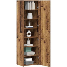vidaXL Senos medienos stalviršis su 5 lentynomis ir 2 durimis svetainei ir valgomajam | Rustic Furniture Construction 50 x 42,5 x 185 cm Daugiafunkcinis sprendimas Medžio masyvo švediškas stalas