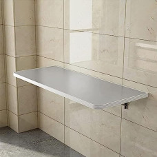 An der Wand montierter Klapptisch aus Edelstahl für Küche und Esszimmer. Zusammenklappbarer Schreibtisch mit schwebenden Regalen, perfekt für kleine Räume (Größe:)
