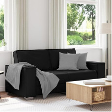 Sofa 2 sėdimų vietų juoda 140 cm dirbtinės odos šiuolaikinės mini sofos su tiuftu Maža sofa