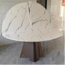 Faltbare runde Tischplatte, 119 cm - 240 cm Durchmesser, platzsparendes Holzdesign für den Innen- und Außenbereich, perfekt für Picknicks, Partys, Bankette und Hochzeiten