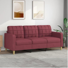 ShGaxin 3 sėdimų vietų sofa Vyno raudona 180 cm audinio sofa Svetainė Jaunimo sofa Atsipalaiduoti sofos ir sofos Miegamojo sofa Jaunimo vaikų kambarys