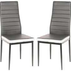 2 Dining Chairs Modern Style Modern Dining Chairs for Our Dining Room Kitchen Meeting Room (2, Grey + White)
