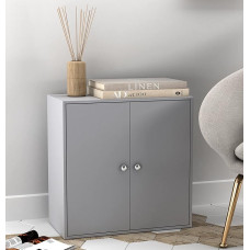 URBNLIVING FP-634 2 pakopų medinė spinta pilka + pilkos durys H60 x Š60 x D30
