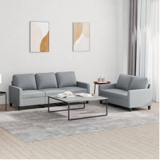 3201460 2 dalių sofos komplektas su pagalvėlėmis Šviesiai pilkas audinys, Sofos ir kušetės, Sofa svetainė, Sofa paauglių kambariui, Sofa poilsiui, Sofa miegamajam, Miegamojo sofa, Minkšta sofa