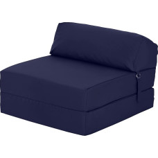Ready Steady Bed Comfortable Z-Fold Folding Chair | Lightweight Futon Sofa | Soft Water Resistant Cover | Ergonomically Designed Z Bed Folding Mattress (Navy Blue)