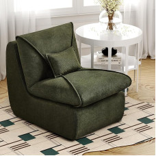 okwish Išskleidžiamosios sofos lovos su patogiu, itin storu paminkštinimu, tinginio minkštasuolio sofa, vidaus sėdynės pagalvėlė su šeniliniu audiniu, terasos kėdė miegamajam, svetainei, žalia