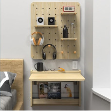 Klappbarer Esstisch aus Massivholz zur Wandmontage mit Stauraum, weiß, idealiai tinka mažoms patalpoms virtuvėje, darbo kambaryje, bute, bute, kambaryje, balkone ir kambaryje