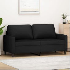 Dvivietė sofa Dvigulė sofa Sofa Lounge Sofa Relax Sofa Svečių sofa Minkšta sofa Loveseat Sofa svetainei Miegamasis Svečių kambarys Juoda 140 cm Velvet