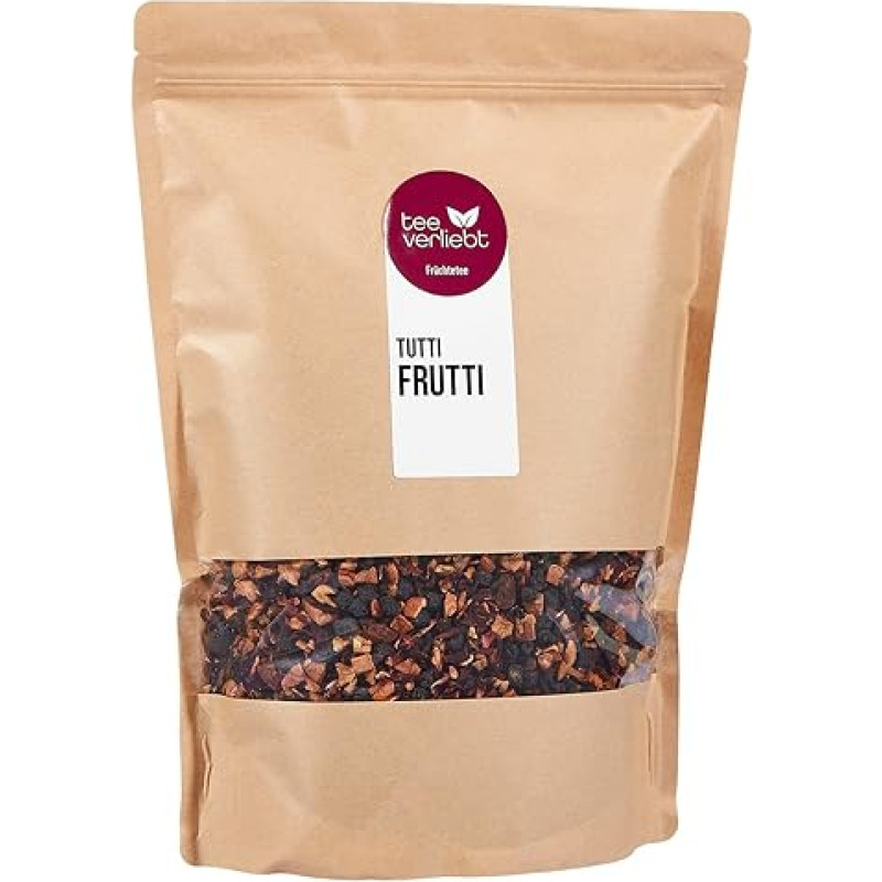 teeverliebt - Vaisių arbata Tutti i Frutti 1000 g I Vaisių arbata palaidai I Skani mišrios arbatos sudėtis su miško uogų ir abrikosų skoniu I Aukštos kokybės arbata palaidai 1 kg