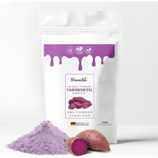 Biomatea Purple Yam Powder, Purple Ube Powder, 100 g maltų miltelių - 100 % natūralūs, be priedų, purpuriniai Ube milteliai, veganiški, puikiai tinka Ube-latte, desertui, kepimui