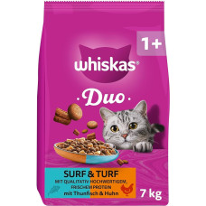 WHISKAS Duo sausas maistas suaugusioms katėms 7 kg Surf & Turf