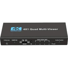 Geteilter Bildschirm TV - ABS, 14,2 x 6,2 x 2 cm, TV-Splitter, kompatibel mit 4 K | Multi-Viewer-System 4-in-1, Digital-Signal, für Heimkino, Konferenzräume