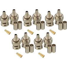 BW 10 x BNC MALE CRIMP-ON CRIMP ON CONNECTORS PLUGS RG59 CCTV DVR