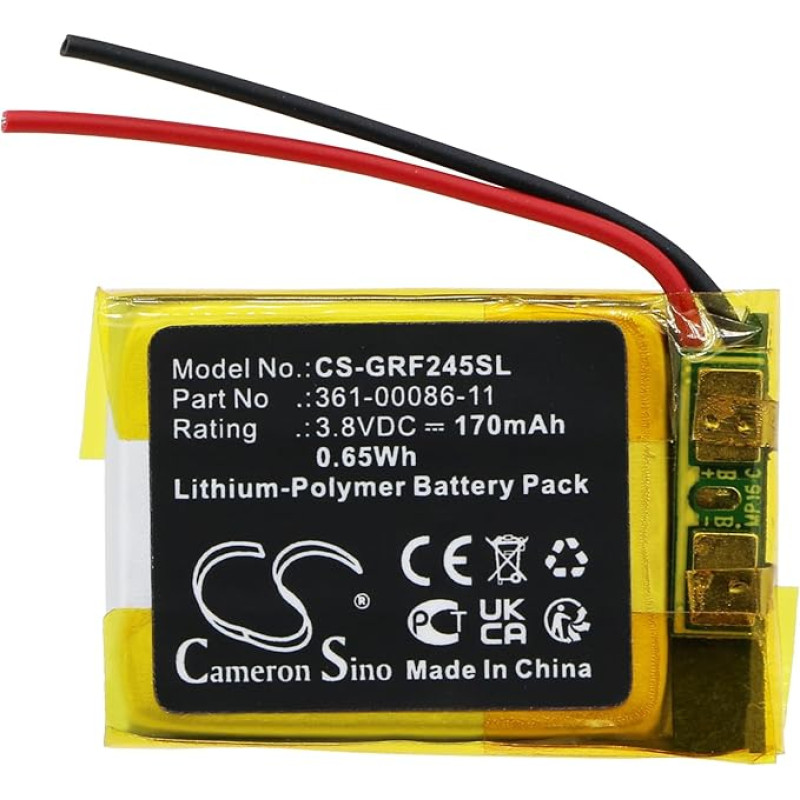 TCTK baterijos 170 mAh Suderinama su [Garmin] Forerunner 245, Forerunner 245 Music Keičia 361-00086-11 FBA