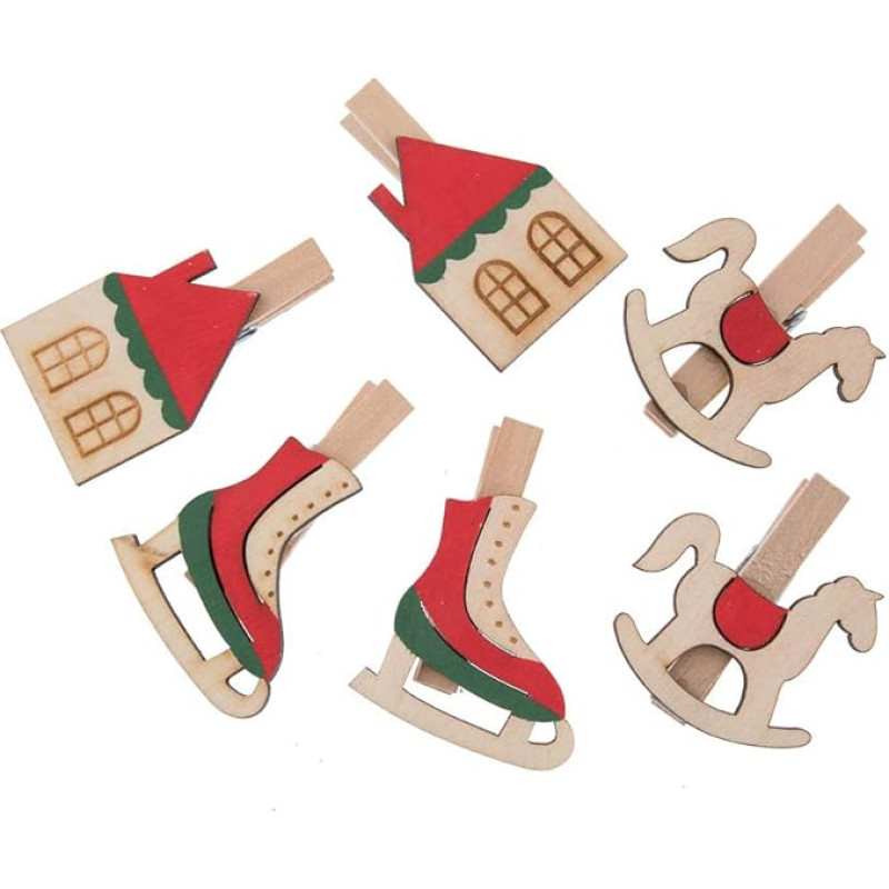 Comarco Sa 14180 Christmas Decoration, Wood, Multi-Colour, 5 x 4 x 1 cm